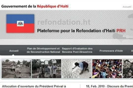 Giao diện của trang web giám sát Quỹ tái thiết Haiti. 