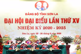 Khai mạc Đại hội Đại biểu Đảng bộ tỉnh Sơn La lần thứ XV, nhiệm kỳ 2020-2025. (Ảnh: Quang Quyết/TTXVN)
