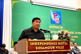 Ông Say Sam Al, Ủy viên Trung ương CPP, Bộ trưởng Bộ Môi trường đồng thời là Trưởng ban công tác của Trung ương CPP tại tỉnh Preah Sihanouk. (Ảnh: Trần Long/Vietnam+)