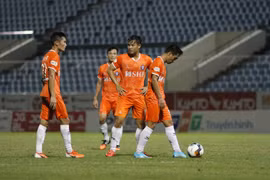SHB Đà Nẵng rơi xuống cuối bảng xếp hạng V-League sau 3 trận thua liên tiếp. (Nguồn: CLB Bóng Đá Đà Nẵng)