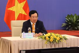 Phó Thủ tướng, Bộ trưởng Bộ Ngoại giao Phạm Bình Minh đồng chủ trì Phiên họp lần thứ 12 Ủy ban Chỉ đạo hợp tác song phương Việt Nam-Trung Quốc. (Ảnh: Lâm Khánh/TTXVN)