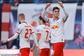 RB Leipzig tạm trở lại ngôi đầu Bundesliga. (Nguồn: Getty Images)