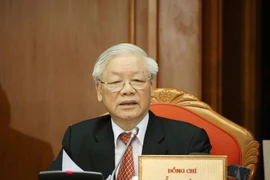 Tổng Bí thư, Chủ tịch nước Nguyễn Phú Trọng phát biểu bế mạc Hội nghị. (Ảnh: Phương Hoa/TTXVN)