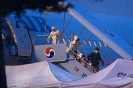 Công dân Hàn Quốc được đưa từ Hồ Bắc về Seoul. (Nguồn: Yonhap)