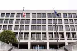 Tòa nhà Bộ Lao động Mỹ ở Washington DC. (Ảnh: THX/TTXVN)