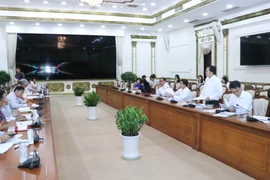 Quang cảnh buổi làm việc. (Ảnh: Xuân Khu/TTXVN)