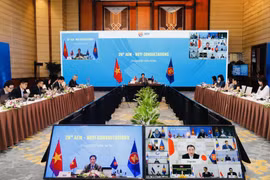 Quang cảnh Hội nghị tham vấn Bộ trưởng Kinh tế ASEAN-Nhật Bản lần thứ 26. (Ảnh: Trần Việt/TTXVN)