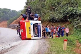 Hiện trường vụ tai nạn. (Ảnh: TTXVN)