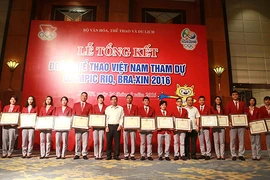Lễ gặp mặt, tổng kết Đoàn Thể thao Việt Nam dự Olympic Rio 2016. (Nguồn: TTXVN)