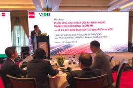 Hội thảo "Phản ứng linh hoạt với an ninh mạng dành cho Hội đồng quản trị,” ngày 16/8. (Ảnh: PV/Vietnam+)