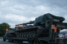 Xe quân sự của Ukraine trên một tuyến đường ở Kiev ngày 10/7. (Nguồn: EPA/TTXVN)