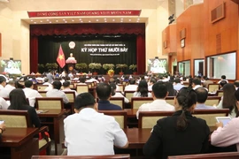 Phiên khai mạc Kỳ họp lần thứ 17 của HĐND Thành phố Hồ Chí Minh khóa IX. (Ảnh: Hứa Chung/TTXVN)