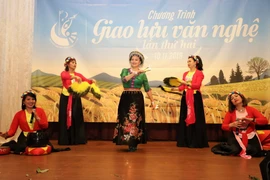 Tiết mục văn nghệ trong chương trình giao lưu. (Ảnh: Anh Đức/Vietnam+)