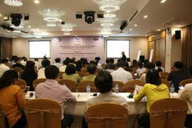 Hội thảo Bảo hộ và Thực thi quyền sở hữu trí tuệ trong cuộc cách mạng 4.0. (Ảnh: Hứa Chung/TTXVN)