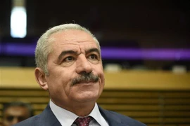 Thủ tướng Palestine Mohammad Shtayeh tại một cuộc họp ở Brussels, Bỉ ngày 30/4/2019. (Ảnh: AFP/TTXVN)