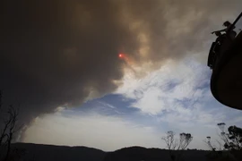 Khói bốc lên từ các đám cháy rừng phủ kín bầu trời tại Blue Mountain, New South Wales, Australia, ngày 21/12/2019. (Ảnh: THX/TTXVN)