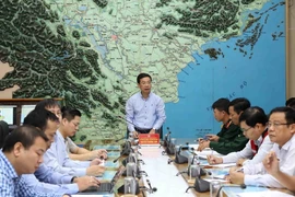 Phó Chánh Văn phòng Ban Chỉ đạo Trung ương về phòng chống thiên tai Nguyễn Trường Sơn phát biểu. (Ảnh: Vũ Sinh/TTXVN)