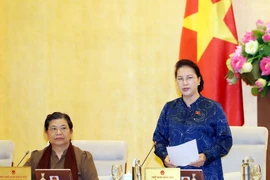 Chủ tịch Quốc hội Nguyễn Thị Kim Ngân phát biểu bế mạc Phiên họp thứ 37 của Ủy ban Thường vụ Quốc hội. (Ảnh: Trọng Đức/TTXVN)