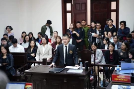 Đạo diễn Nguyễn Việt Tú tại phiên tòa. (Ảnh: Kim Anh/Vietnam+)