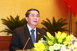 Chủ nhiệm Ủy ban Tài chính, Ngân sách của Quốc hội Nguyễn Đức Hải trình bày Báo cáo thẩm tra về tình hình thực hiện ngân sách nhà nước năm 2019, dự toán ngân sách nhà nước và phân bổ ngân sách trung ương năm 2020. (Ảnh: Doãn Tấn/TTXVN)