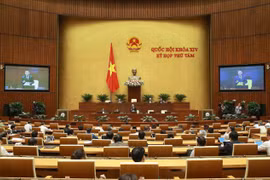 Tổng Kiểm toán Nhà nước Hồ Đức Phớc báo cáo, làm rõ một số vấn đề đại biểu Quốc hội nêu. (Ảnh: Doãn Tấn/TTXVN)