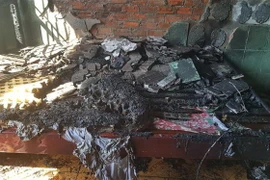 Hiện trường vụ cháy. (Ảnh: Đậu Tất Thành/TTXVN)