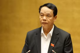 Chủ nhiệm Ủy ban Quốc phòng và An ninh của Quốc hội Võ Trọng Việt trình bày Báo cáo giải trình, tiếp thu, chỉnh lý dự án Luật Lực lượng dự bị động viên. (Ảnh: Dương Giang/TTXVN)