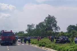 Hiện trường vụ việc. (Ảnh: Nam Thái/TTXVN)