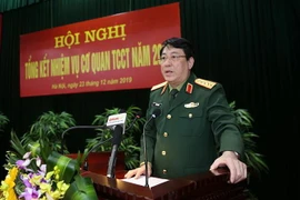 Đại tướng Lương Cường phát biểu chỉ đạo hội nghị. (Ảnh: Hồng Pha/TTXVN)