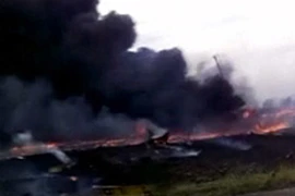 Video nghiệp dư ghi lại cảnh sau khi MH17 đâm xuống đất