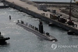 Tàu ngầm hạt nhân USS Cheyenne của Mỹ tham gia tập trận với Hàn Quốc (Nguồn: Yonhap)
