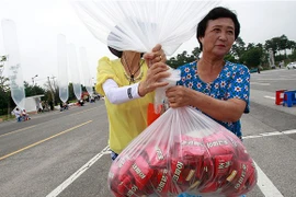 Hàn Quốc dùng bóng bay gửi bánh ChocoPie vào Triều Tiên
