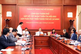 Quang cảnh buổi gặp mặt. (Ảnh: Xuân Khu/TTXVN)