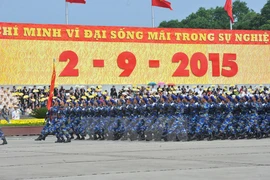 Khối chiến sỹ Cảnh sát biển tham gia diễu binh ngày Quốc khánh 2/9. (Ảnh: TTXVN)