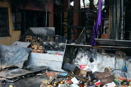 Hiện trường vụ cháy. (Ảnh: Tường Vi/TTXVN)