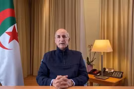 Tổng thống Algeria Abdelmadjid Tebboune phát biểu tại Algiers ngày 13/12/2020. (Ảnh: AFP/TTXVN)