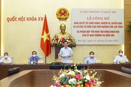 Chủ tịch Quốc hội Vương Đình Huệ phát biểu chỉ đạo. (Ảnh: Doãn Tấn/TTXVN)