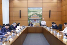 Đoàn đại biểu Quốc hội các tỉnh Hà Nam, Điện Biên, Bắc Giang, Đồng Nai, Bình Định và TP Cần Thơ thảo luận ở tổ. (Ảnh: Doãn Tấn/TTXVN)