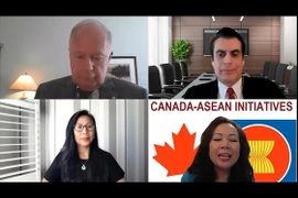 Hội thảo trực tuyến với chủ đề “Quốc hội lần thứ 44 của Canada và Chính sách châu Á”. (Ảnh: Nguyễn Viết Tuân/TTXVN)