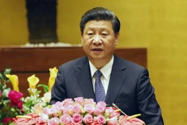 Tổng Bí thư, Chủ tịch nước Trung Quốc Tập Cận Bình đến dự và phát biểu trước Quốc hội Việt Nam tại Hội trường Diên Hồng ở Nhà Quốc hội, thủ đô Hà Nội. (Ảnh: Nhan Sáng/TTXVN)