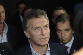Tổng thống đắc cử Argentina Mauricio Macri trong cuộc họp báo ở Buenos Aires ngày 24/11. (Nguồn: AFP/TTXVN)