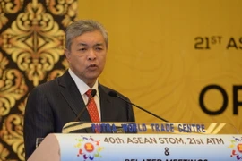 Phó Thủ tướng Malaysia Ahmad Zahid Hamidi phát biểu tại lễ khai mạc hội nghị Bộ trưởng Giao thông ASEAN lần thứ 21. (Nguồn: THX/TTXVN)