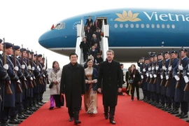 Lễ đón Chủ tịch nước Trương Tấn Sang tại sân bay. (Ảnh: Nguyễn Khang/TTXVN)