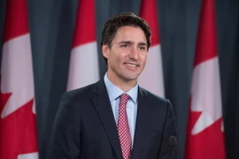 Thủ tướng Canada mới đắc cử Justin Trudeau tại cuộc họp báo ở Ottawa ngày 20/10. (Nguồn: AFP/TTXVN)