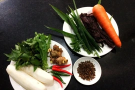 Món thịt khô trong ngày Tết dân tộc của người đồng bào dân tộc thiểu số Tây Nguyên. (Ảnh: Hồng Điệp/TTXVN)