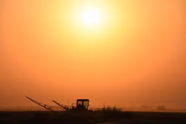 Quang cảnh một cánh đồng trong nắng gắt ở gần Bakersfield, bang California, Mỹ. (Nguồn: AFP/ TTXVN)