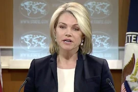 Người phát ngôn Bộ Ngoại giao Mỹ Heather Nauert. (Nguồn: Al-Manar TV Lebanon)