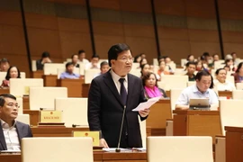 Phó Thủ tướng Trịnh Đình Dũng tiếp thu, giải trình những vấn đề đại biểu Quốc hội nêu. (Ảnh: Phương Hoa/TTXVN)