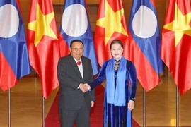 Chủ tịch Quốc hội Nguyễn Thị Kim Ngân tiếp Tổng Bí thư, Chủ tịch nước Cộng hòa Dân chủ Nhân dân Lào. (Ảnh: Doãn Tấn/TTXVN)