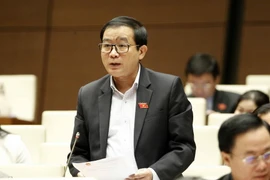 Đại biểu Quốc hội thành phố Hải Phòng Lã Thanh Tân phát biểu ý kiến. (Ảnh: Văn Điệp/TTXVN)